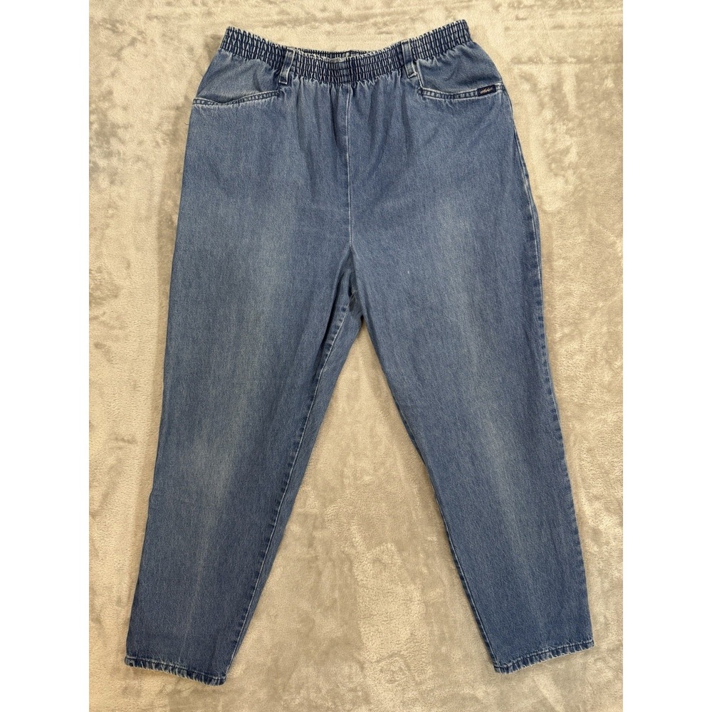 Chic Jeans Womens 14 Blue Elastic‎ Waist Mom Denim High Rise Relaxed Tapered